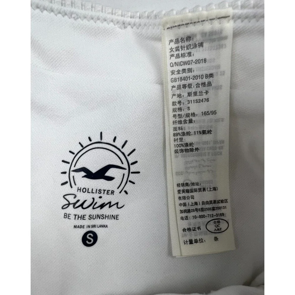 HOLLISTER Swim Bikini Bundle Size S White Yellow Pink Ribbed Mix & Match 4 Piece